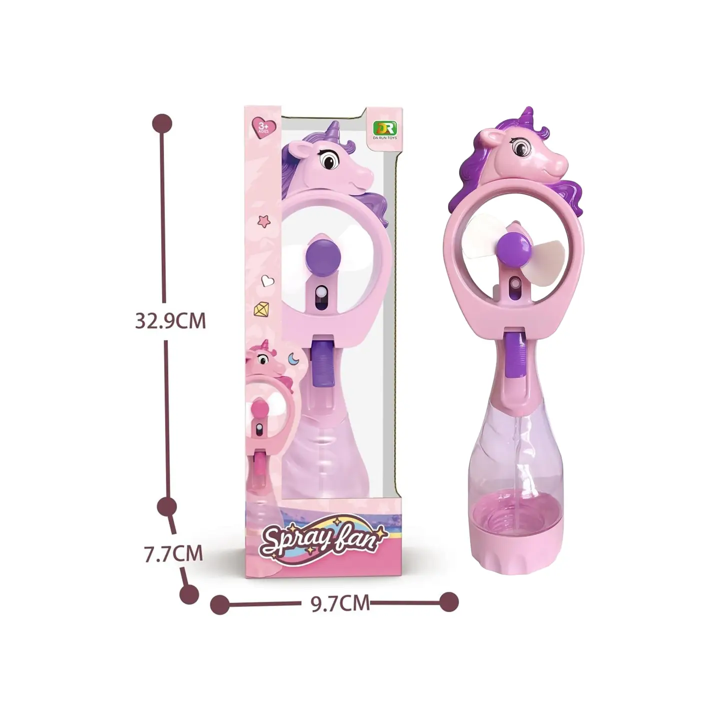 Unicorn Pony Water Spray Misting Electric Fan