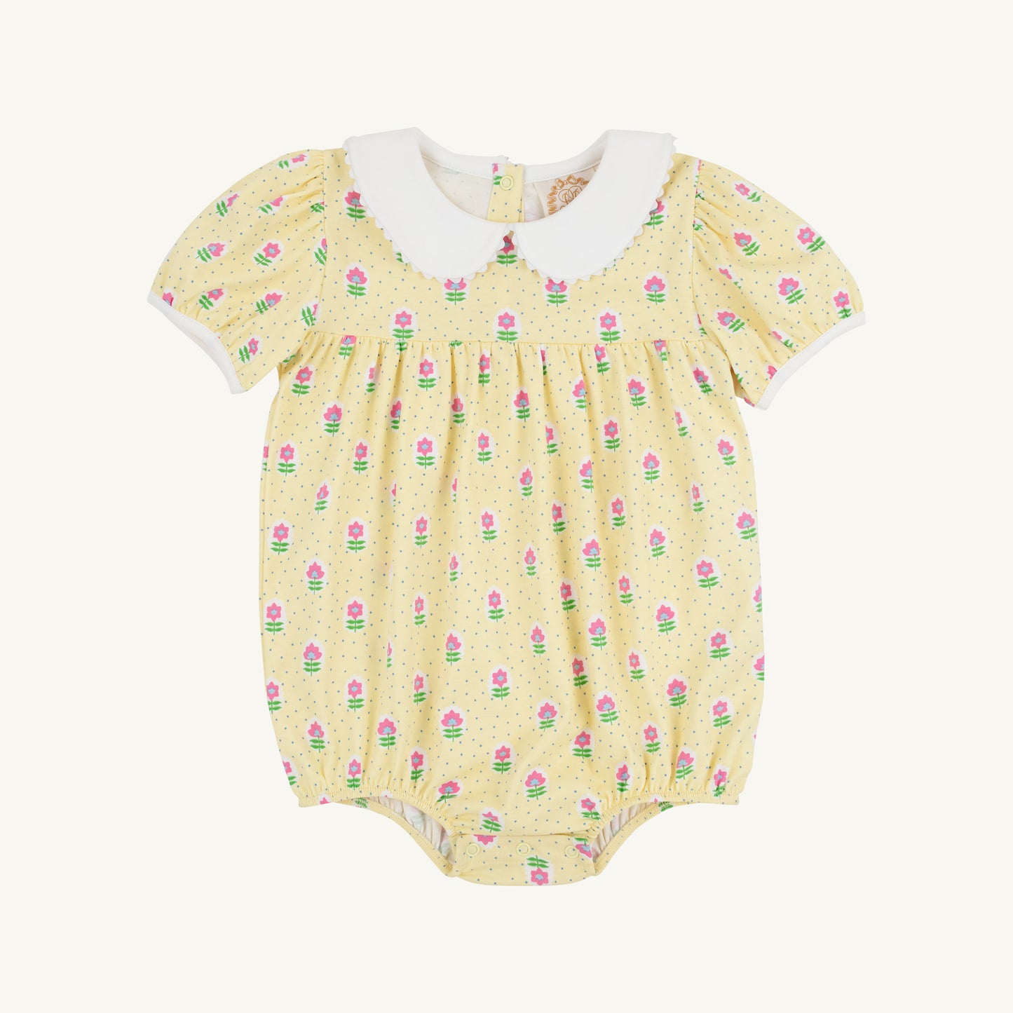Cindy Lou Bubble Pima - Fairway Floral/Worth Ave White