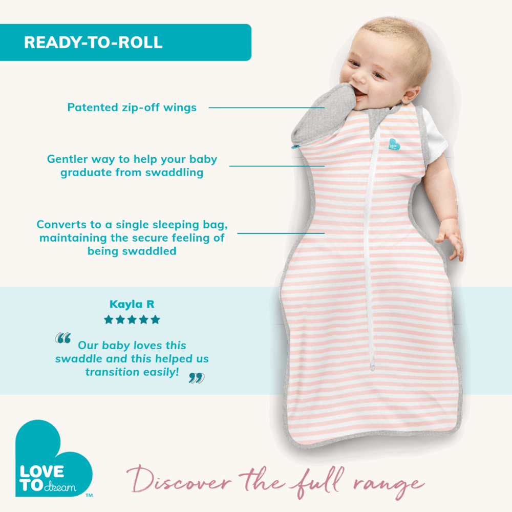 Love To Dream Grey Stripe Transition Swaddle