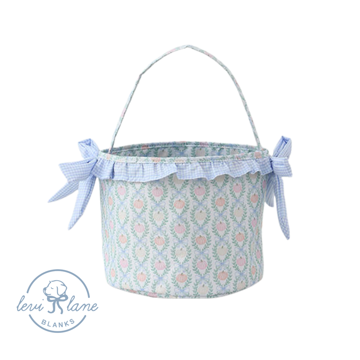 Blue Pumpkin with Bow Boo Basket