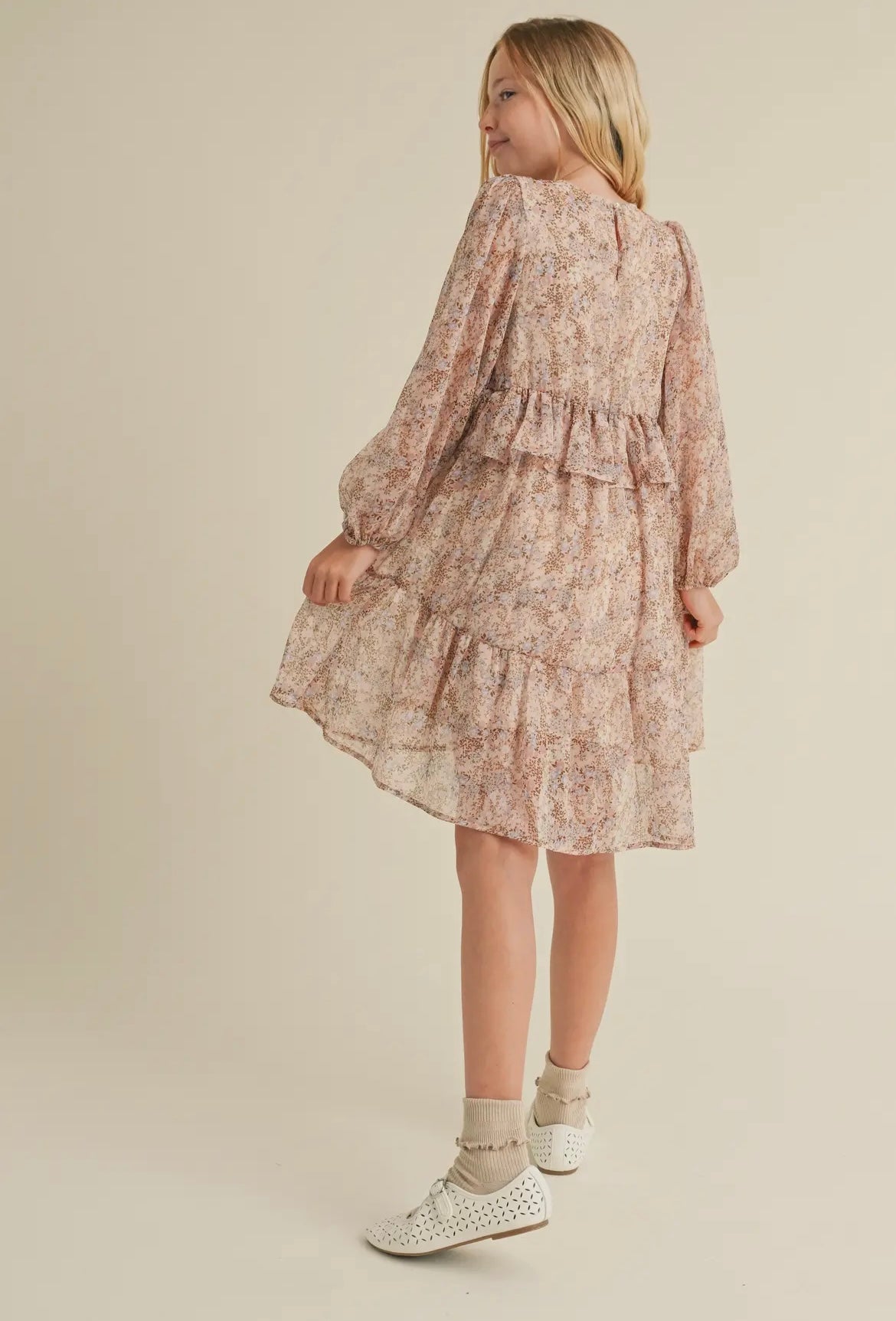 Blush Floral Hi-Lo Dress