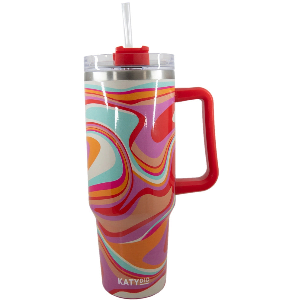 Groovy Swirls Tumbler With Handle