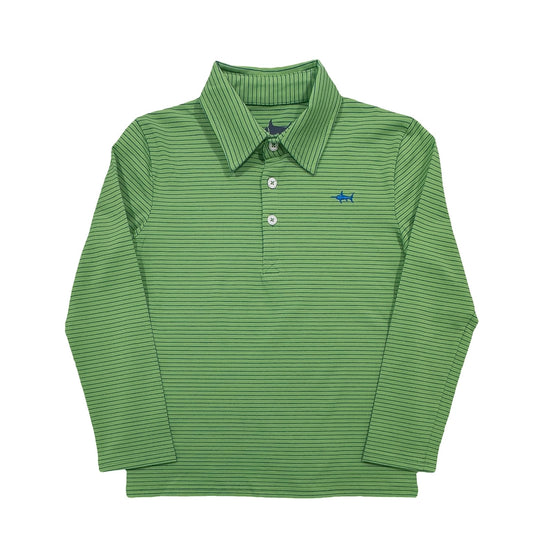 Banks Green Long Sleeve Performance Polo