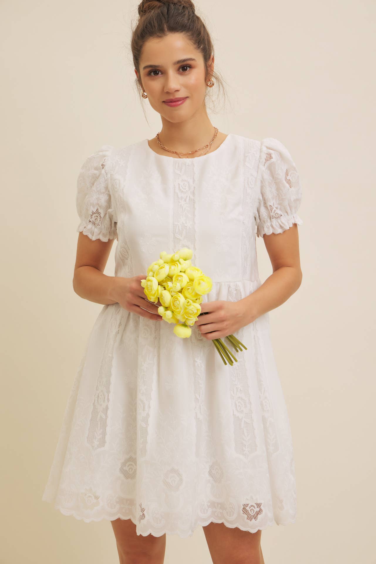 Timeless White Lace Detail Dress