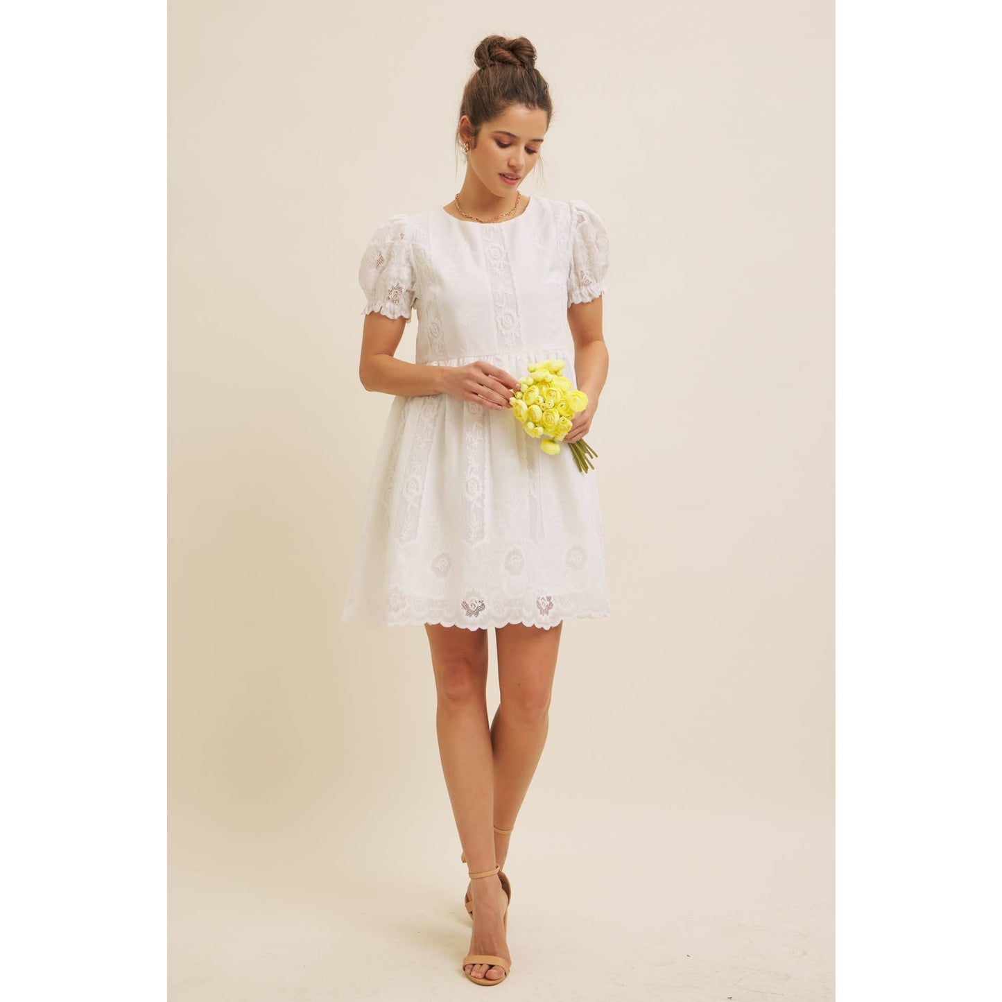 Timeless White Lace Detail Dress