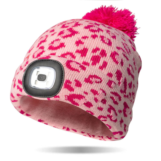 Pink Leopard Kid’s Night Scope Beanie