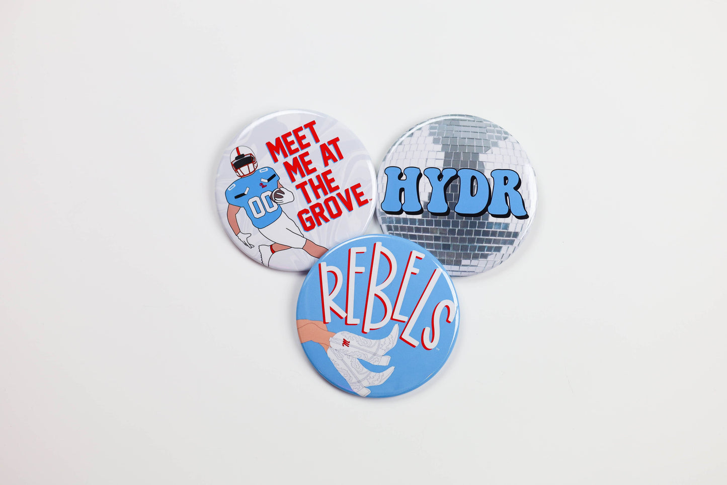 Ole Miss Game Day Buttons | Gameday Pins | College Football: REBELS BOOTS