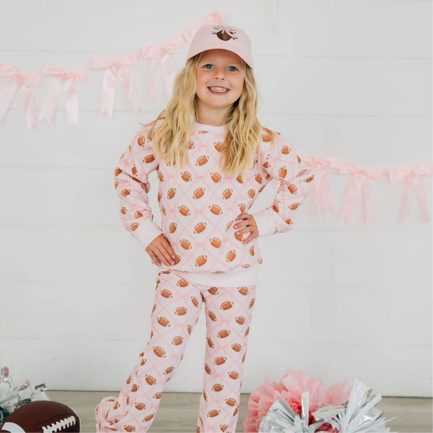 Pink Football Trellis Sweatshirt