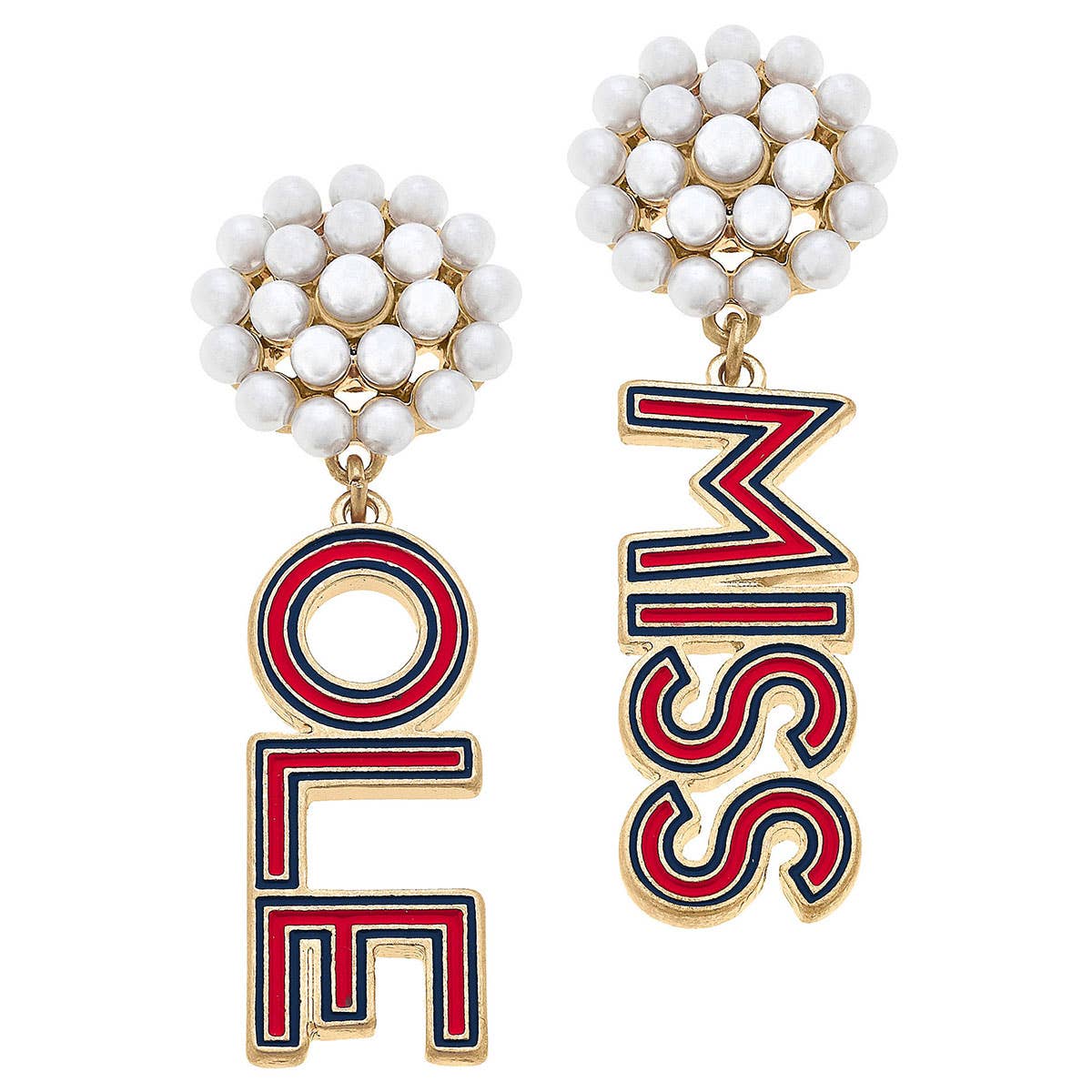 Ole Miss Rebels Outline Enamel Drop Earrings