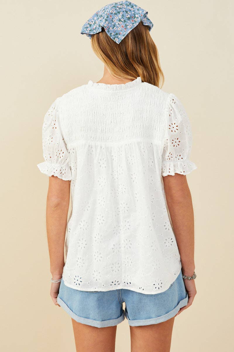 Seeing Clear White Eyelet Top