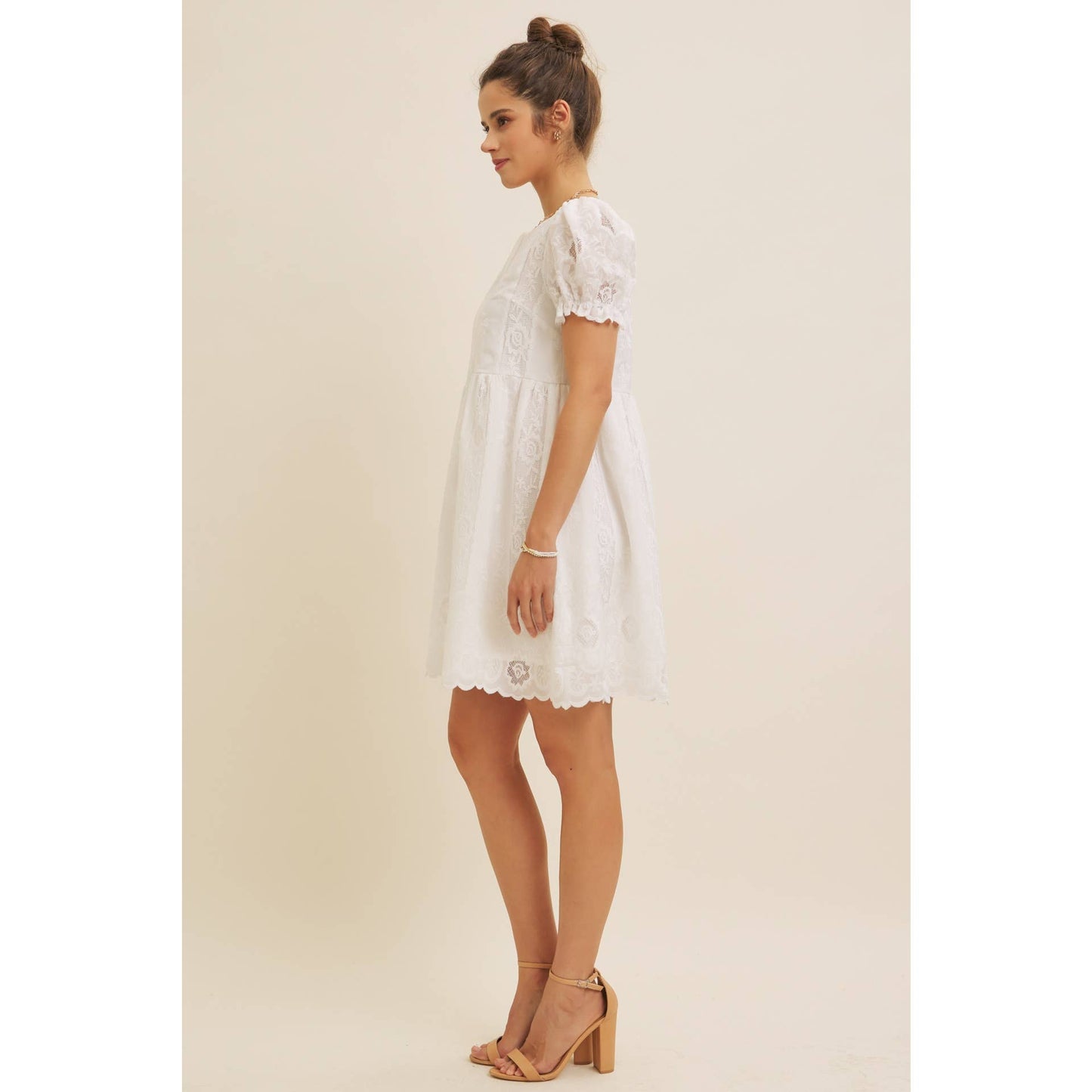Timeless White Lace Detail Dress