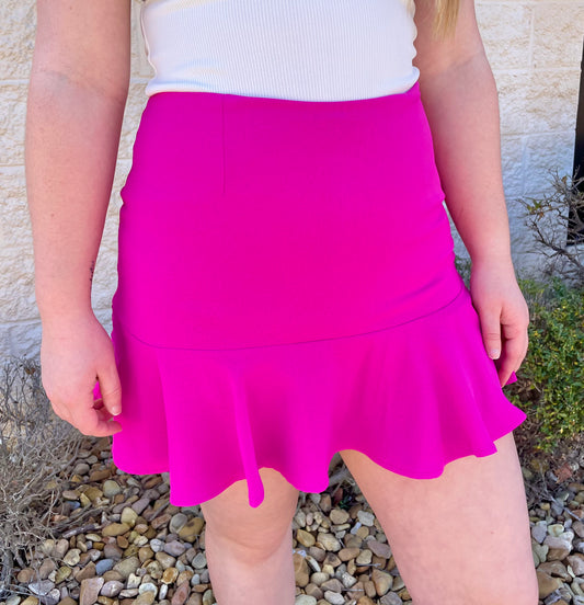 Pink & Poised Ruffle Skirt