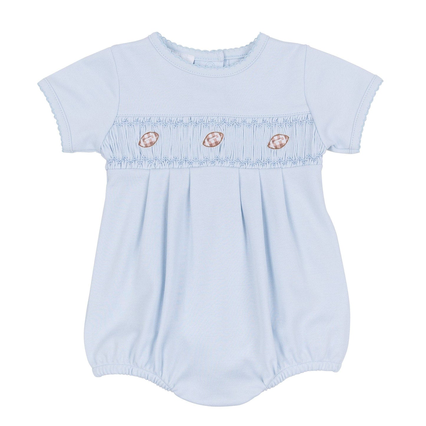 Light Blue Tiny Tailgater Smocked Bubble