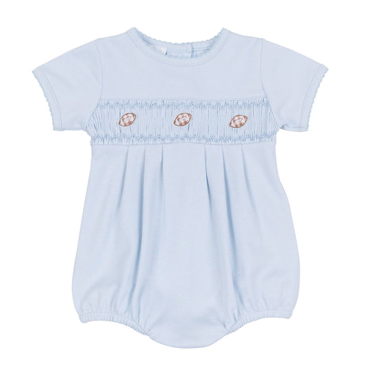 Light Blue Tiny Tailgater Smocked Bubble