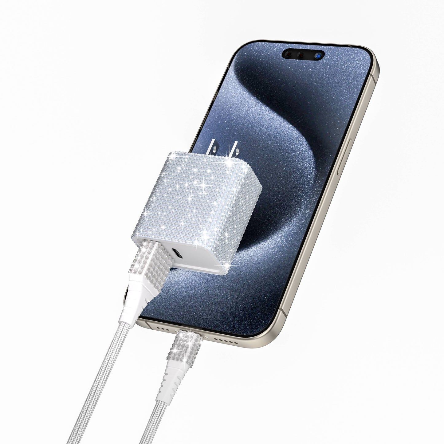 Silver Bling Wall Charger - USB/USB-C