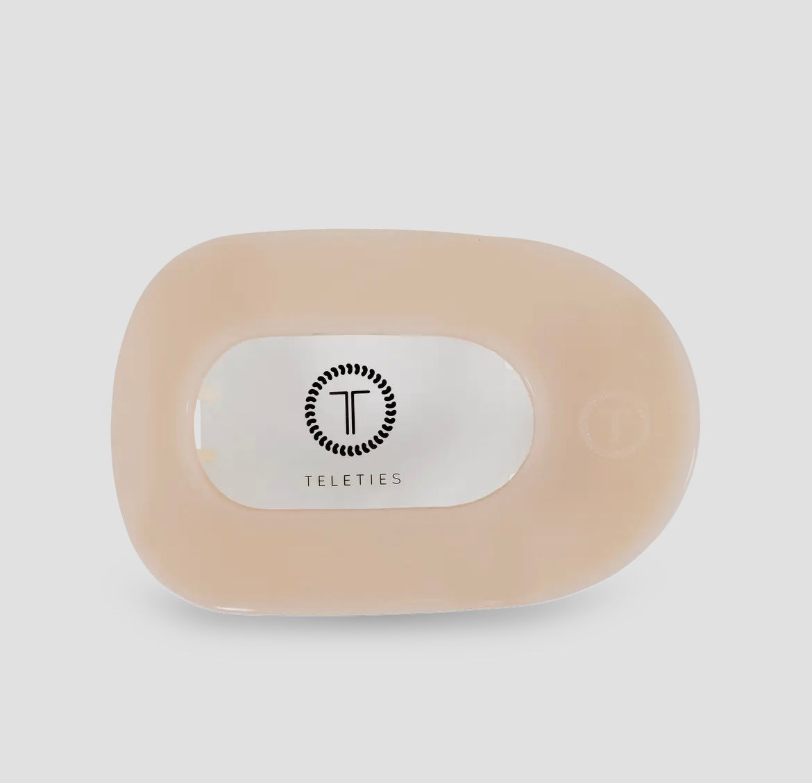 Teleties Medium Almond Beige Round Flat Hair Clip