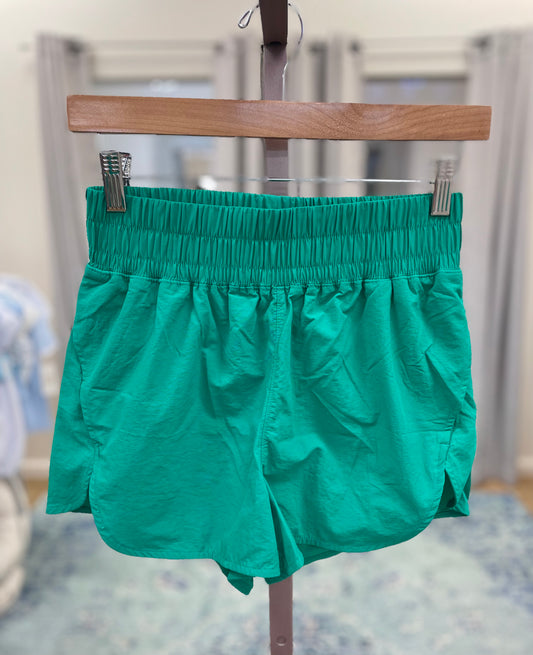 Get Going Green Windbreaker Shorts