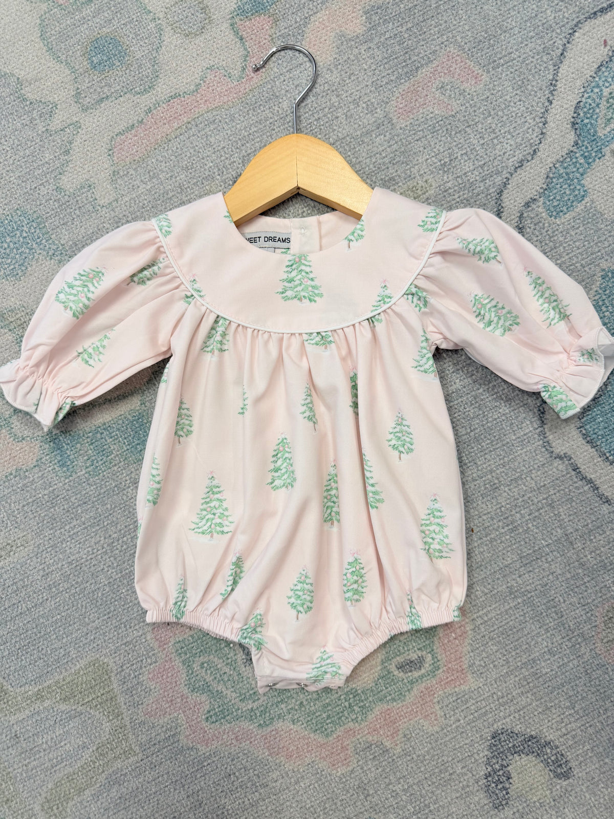 Christmas Tree Print Pink Bubble
