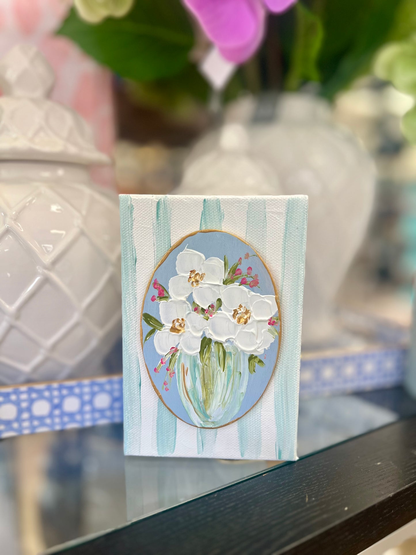 BB Fulton 4x6 Blue & White Florals Canvas