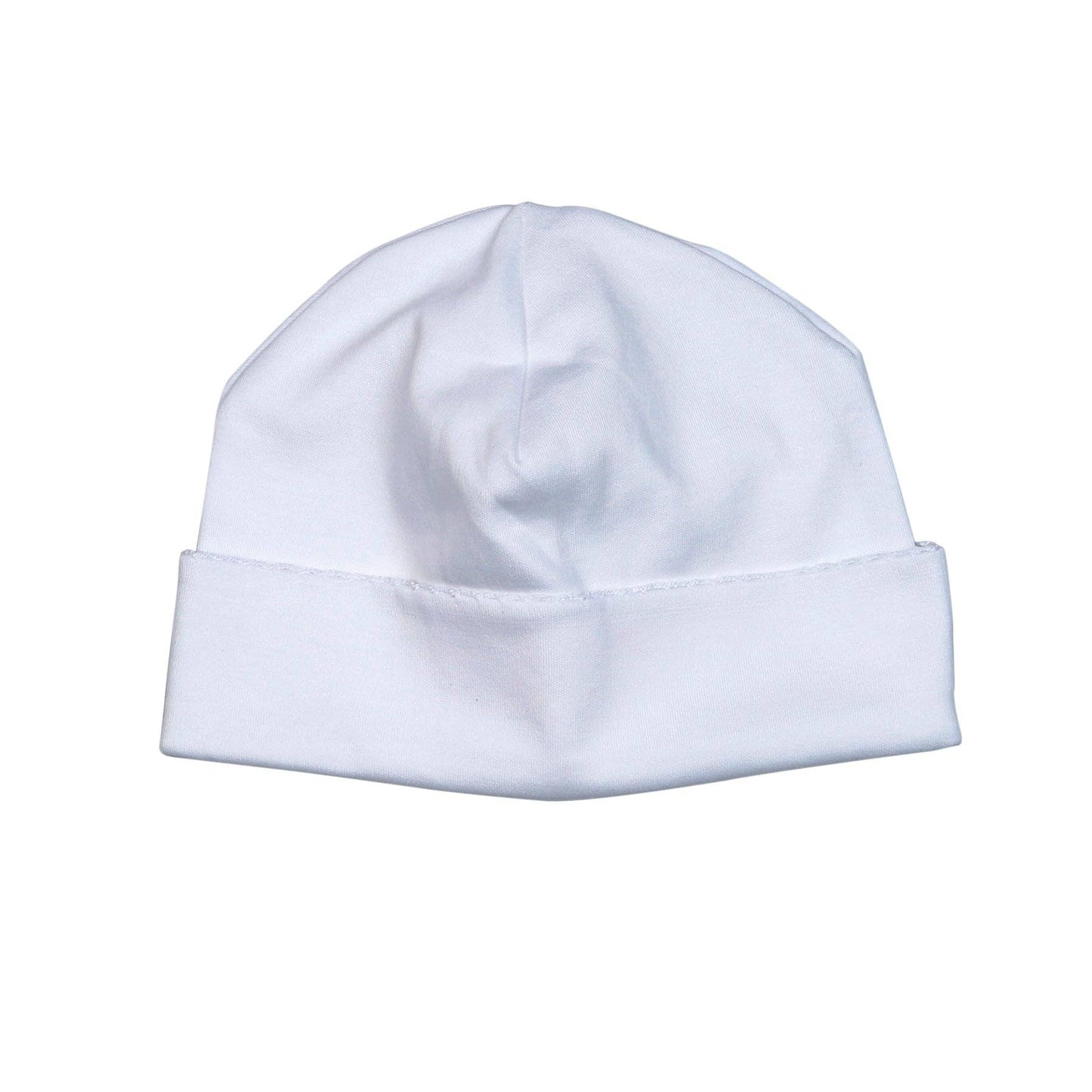 White  Beanie White Picot Trim: 0-3M
