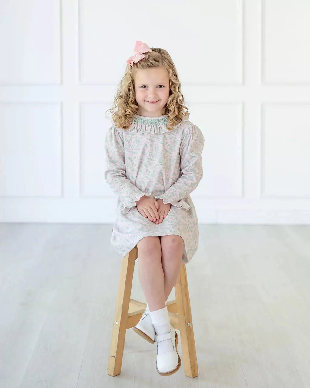 Pink & Green Ruffle Knit Dress