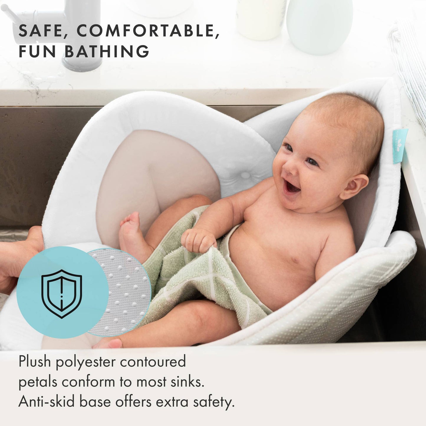 White/Honey Lotus Baby Bath Seat