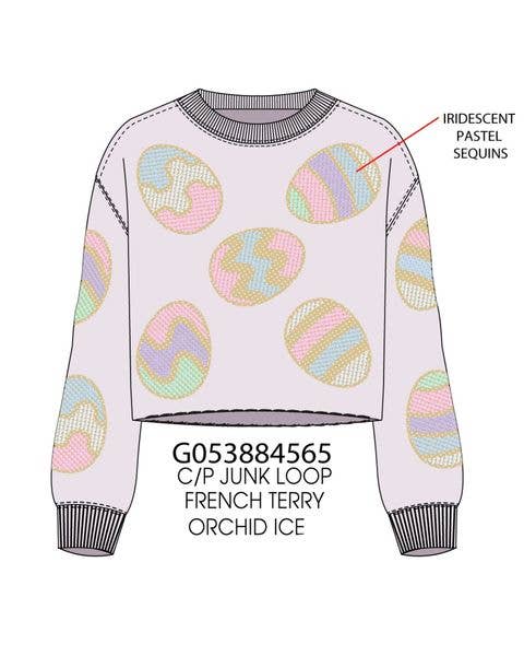 Girl's Sequin Easter Egg Top
