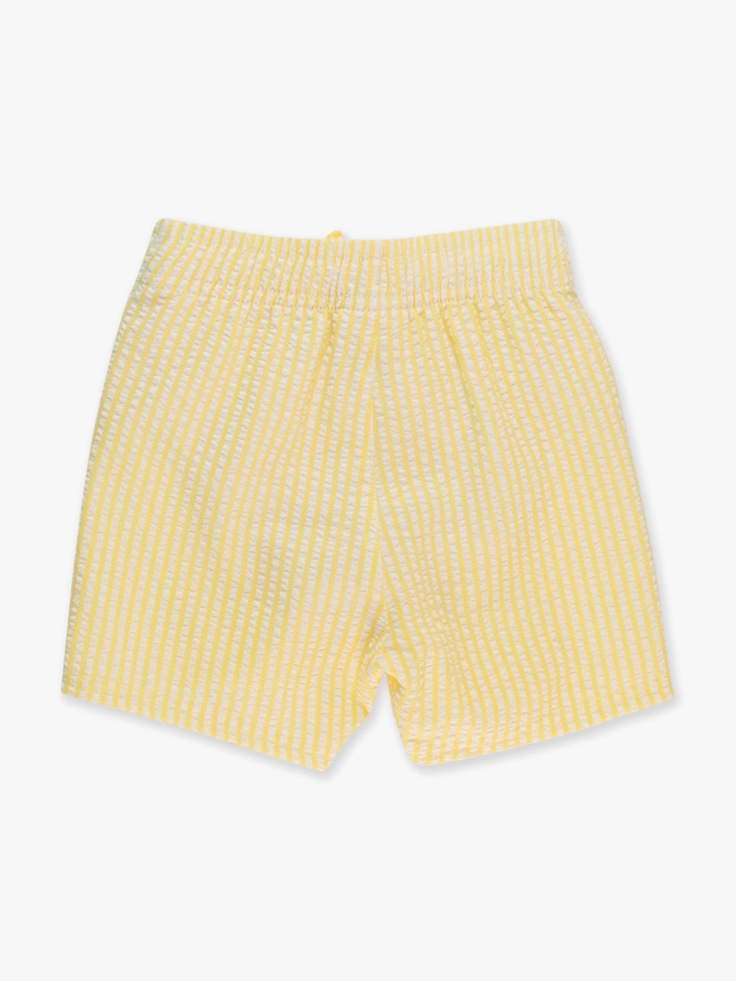 Boys Banana Seersucker Swim Trunks