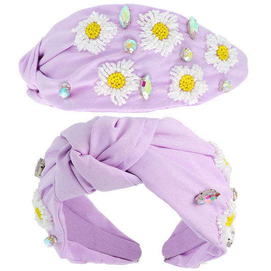 Lavender Floral Beaded Headband