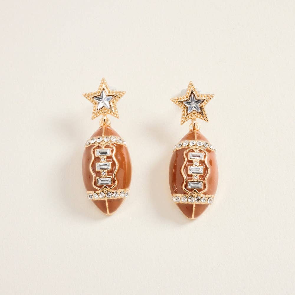 Football Star Gameday Rhinestone Post Earrings