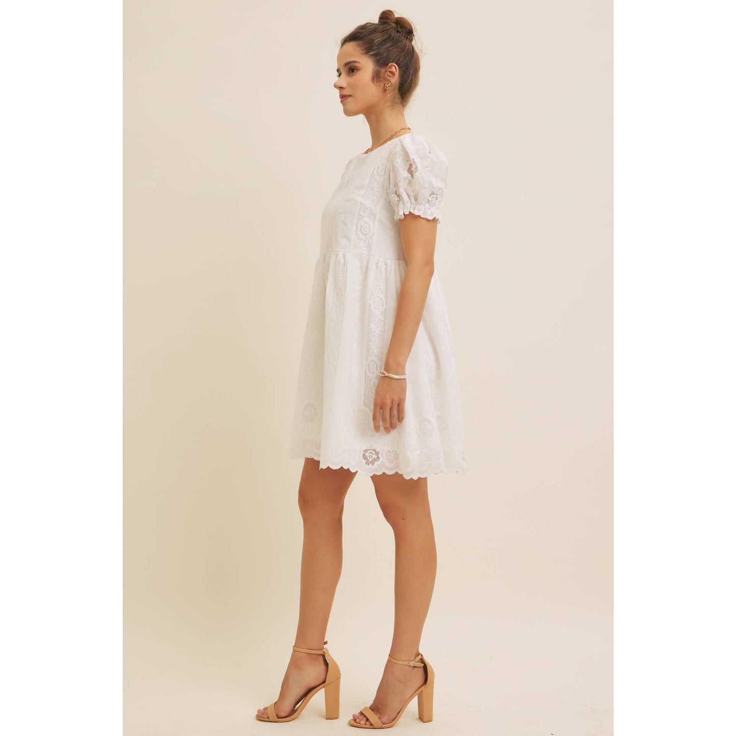 Timeless White Lace Detail Dress