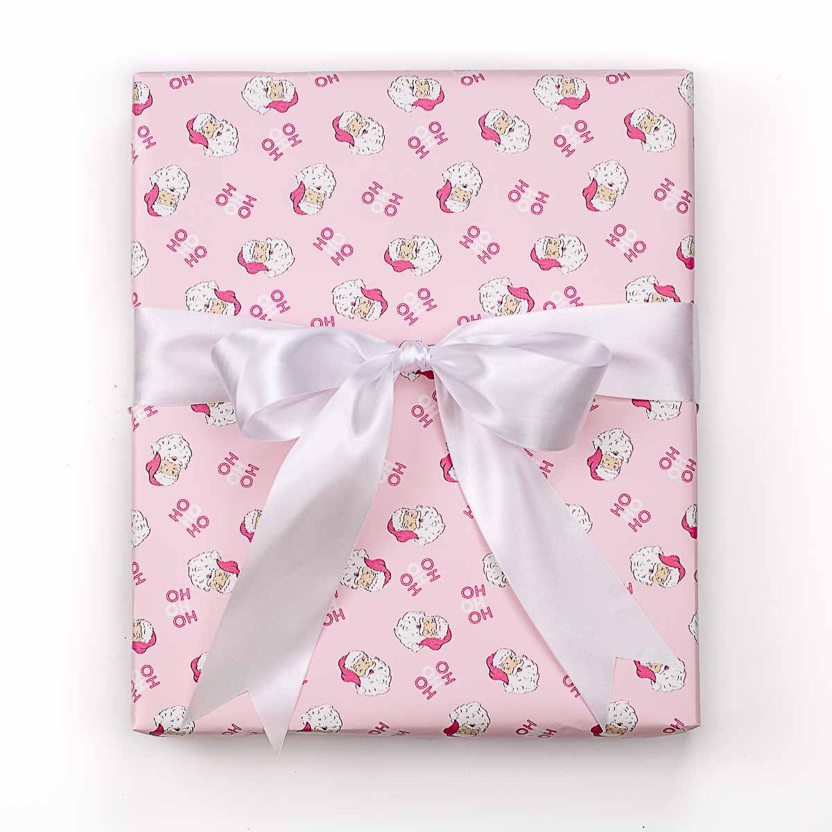 HoHoHo Pink Santa Wrapping Paper