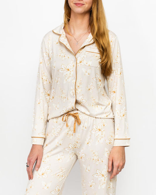 Harvest Toile Button Up Pajama Top
