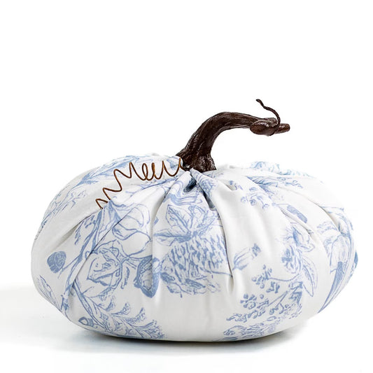 Large Short Blue & White Pumpkin