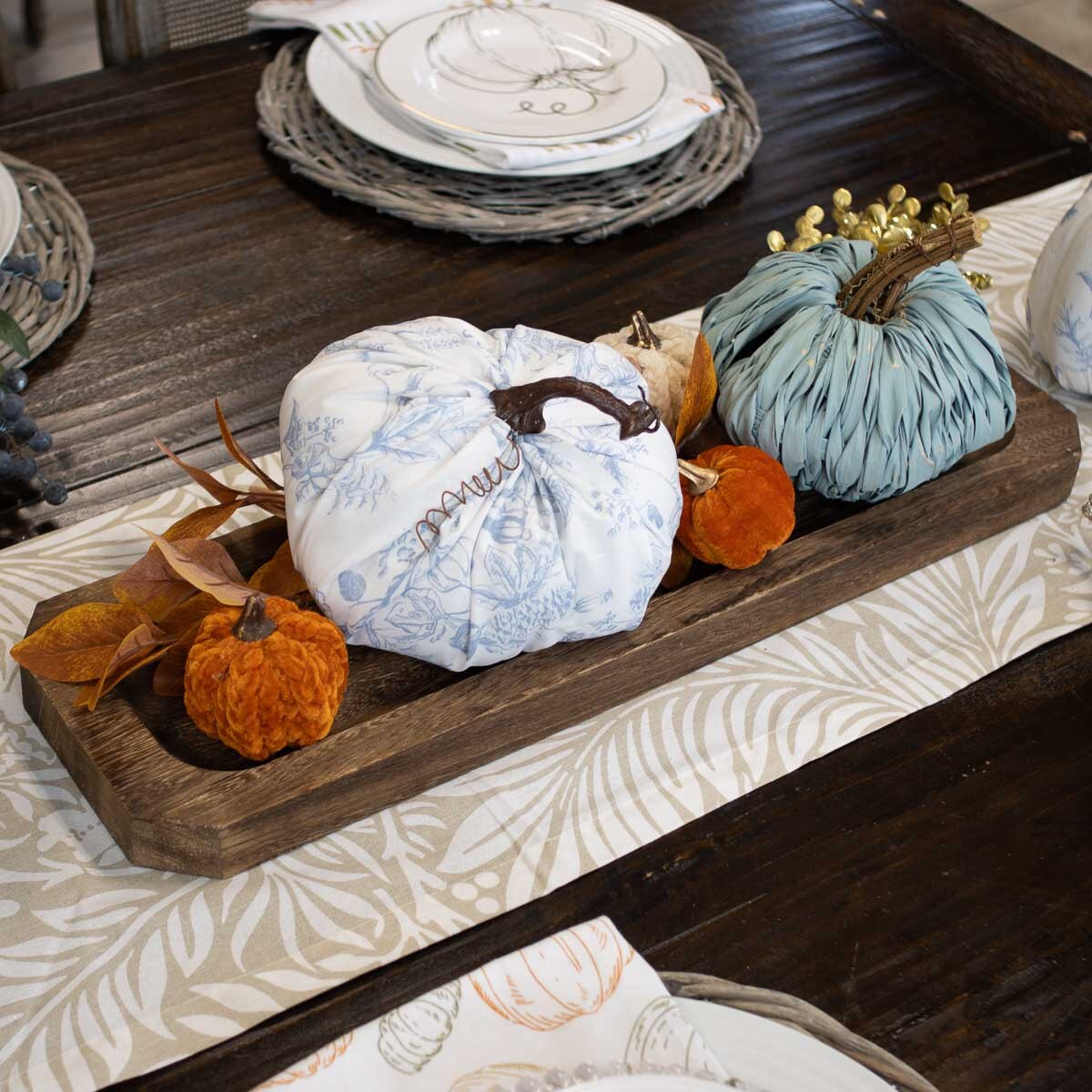 Long Wooden Dough Bowl Tray