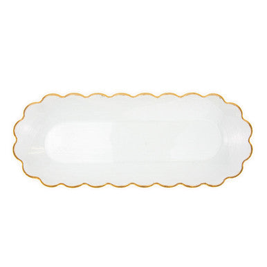 Chapelle Oval Gold Trim Glass Platter