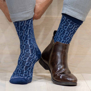 Men's Navy Mississippi Socks