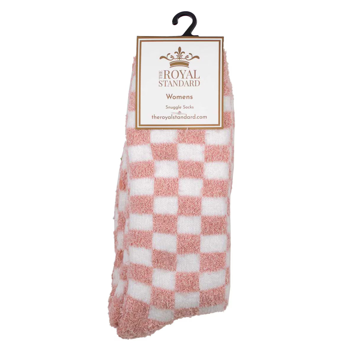 Women’s Pink Checkerboard Snuggle Socks