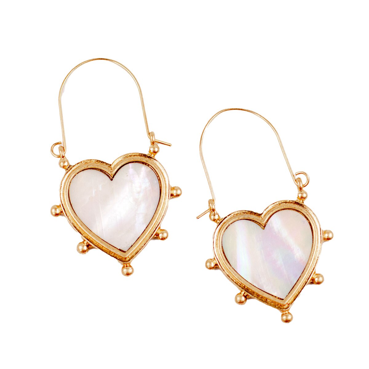 Alma Heart Earrings - White