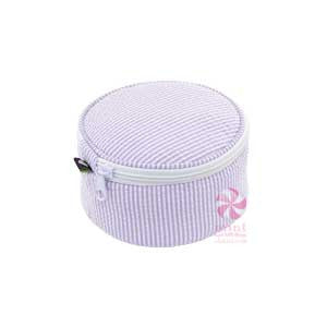 Lilac Seersucker Button Bag