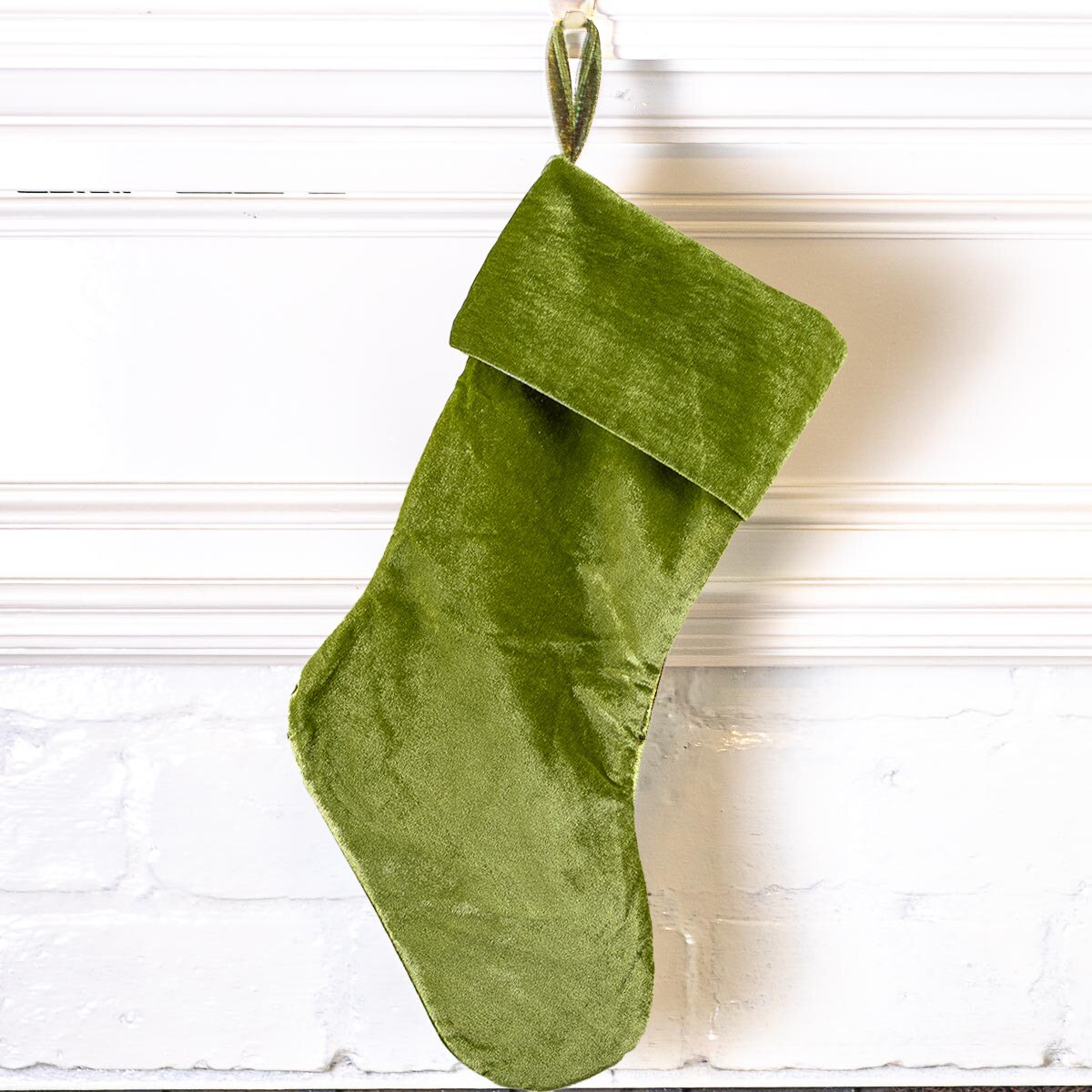 Light Green Velvet Stocking