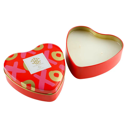 Lux Rose Heart Tin Candle