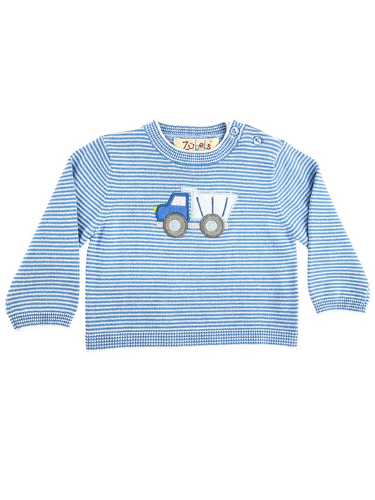 Dump Truck Applique Knit Baby Sweater