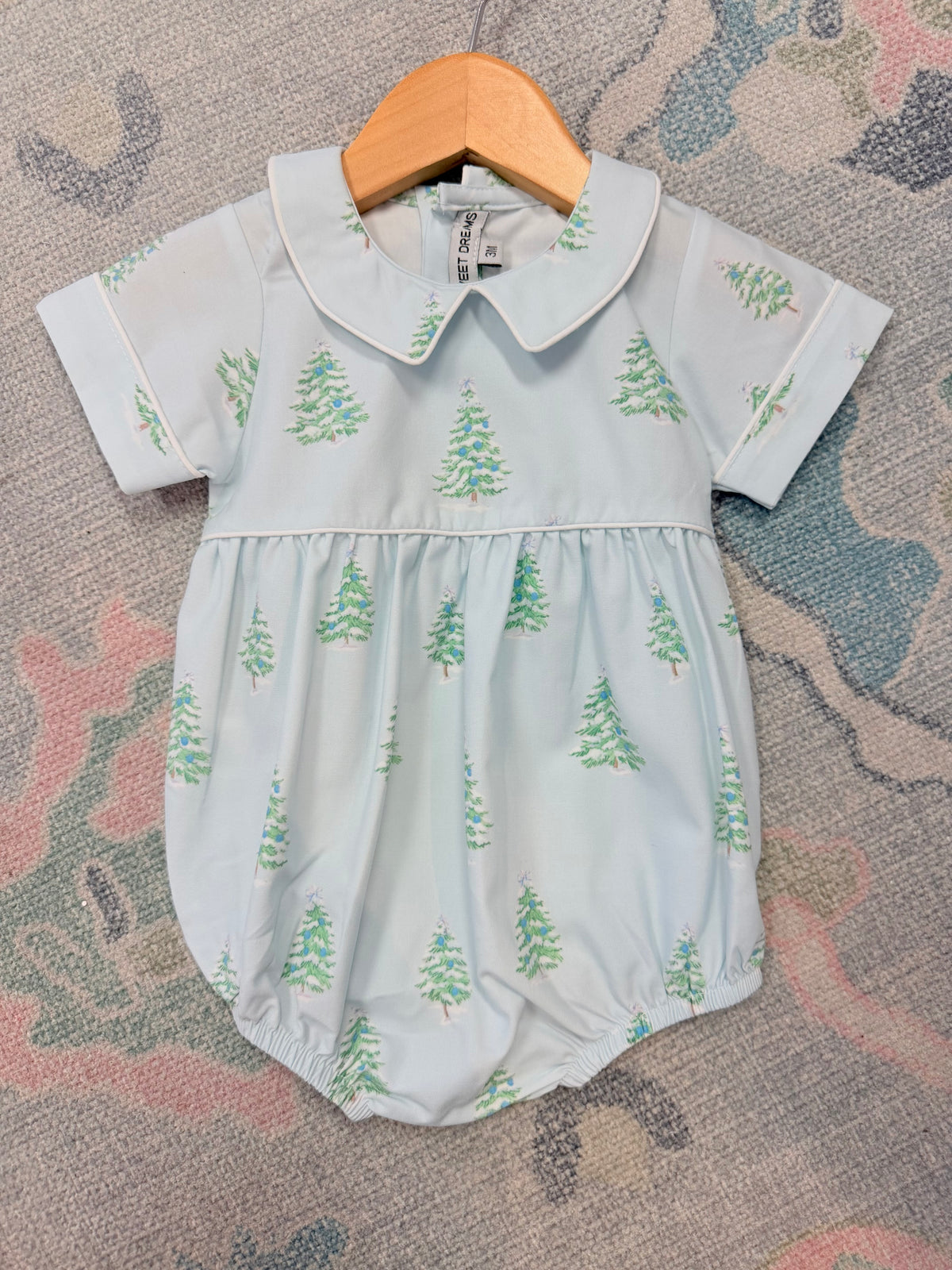 Christmas Tree Print Blue Bubble