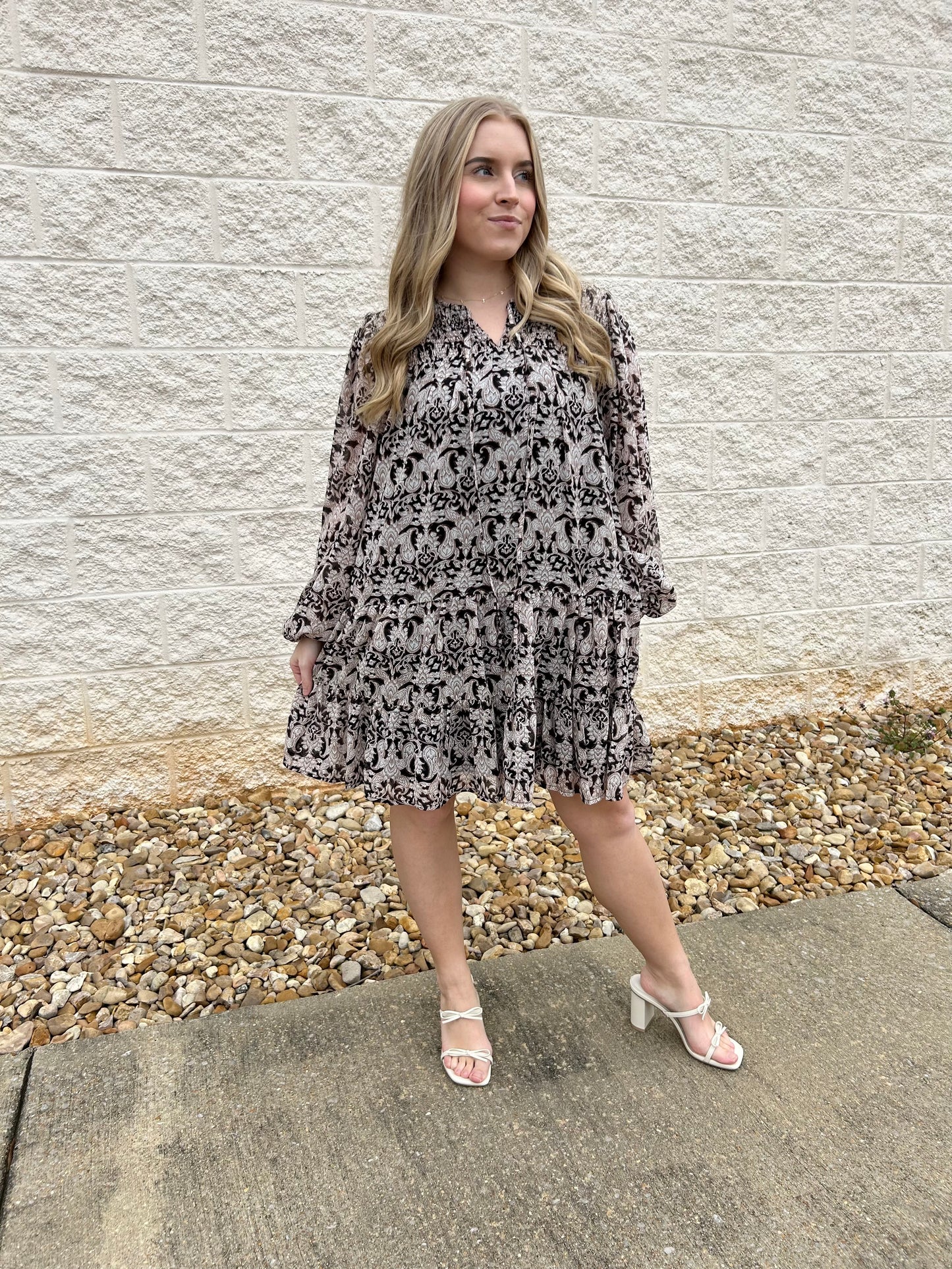 Night To Remember Black Printed Dress
