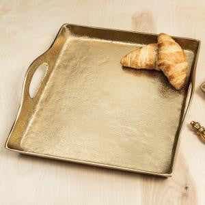 Gold Square Handled Tray