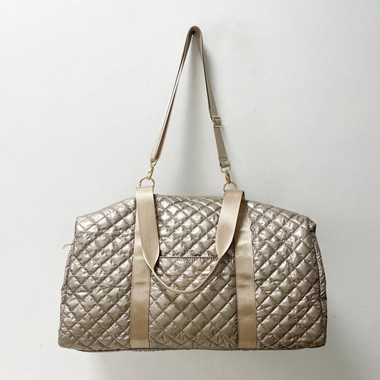 Debra Diamond Metallic Gold Patent Weekender