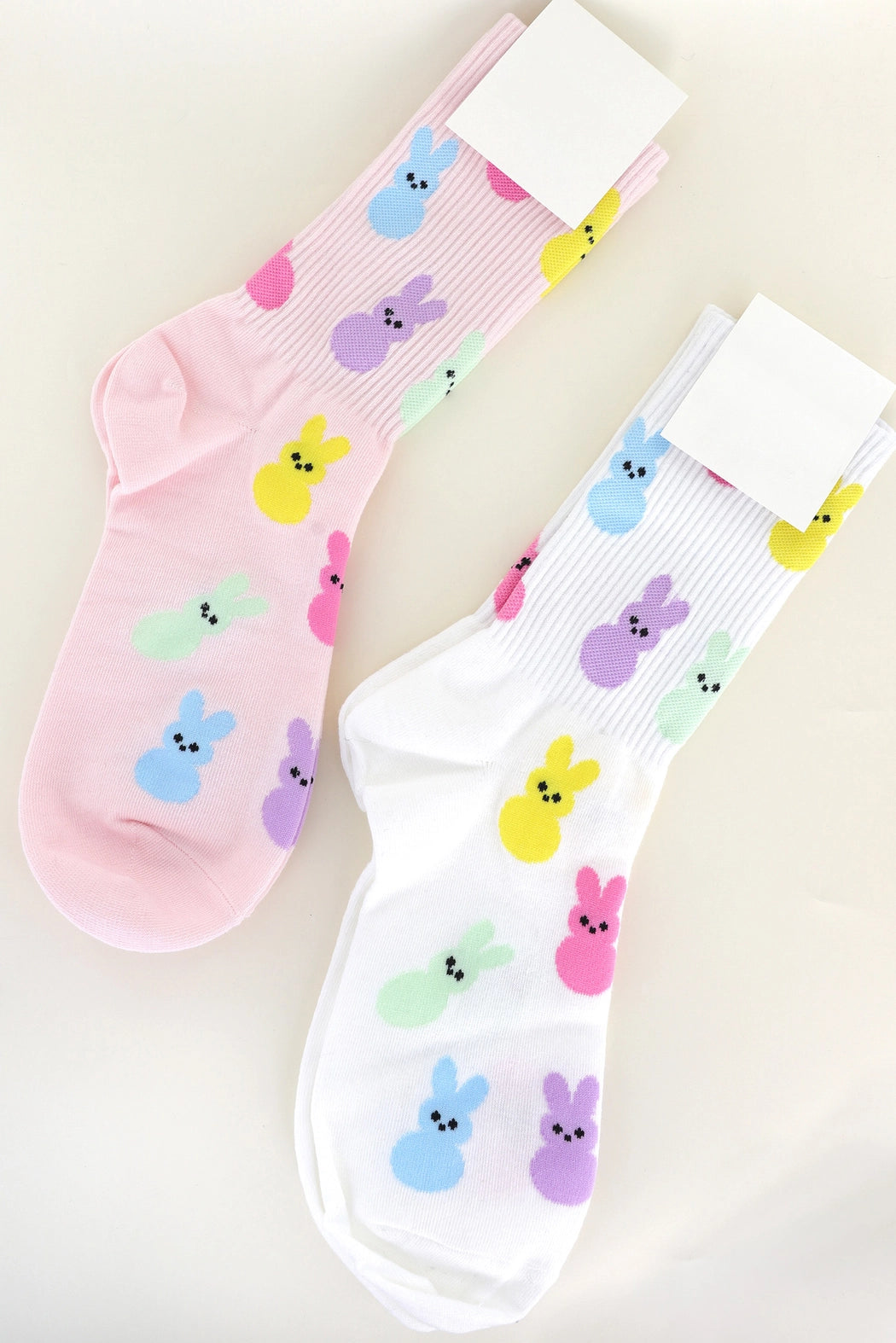 White Peeps Easter Socks