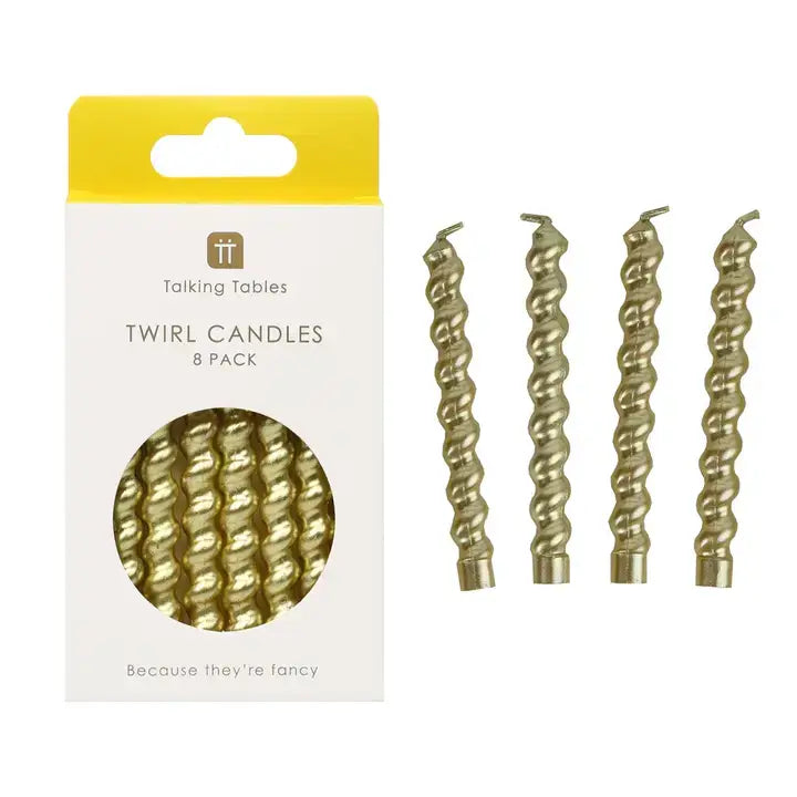 Gold Twirl Birthday Candles