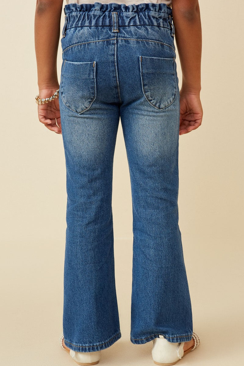 Paper Bag Waist Flare Jeans